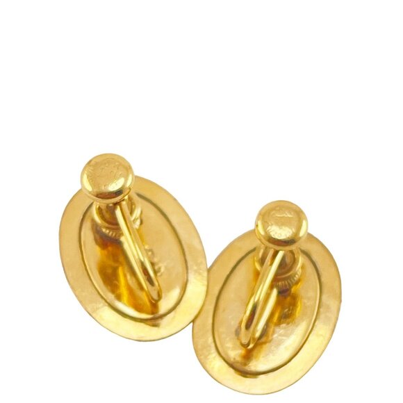Van Dell Vintage Gold Filled Cameo Hand Carved Screw Back Earrings - Picture 5 of 6